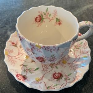 Spode Rosebud Chintz Cup and Saucer